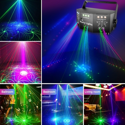 Лазерный проектор / светомузыка Party Light DMX-512 (RGB лазер, стробоскоп, LED, ультрафиолет)-9